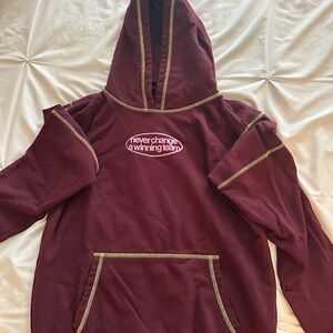 Maroon Kids Hoodie with Embroidered Logo